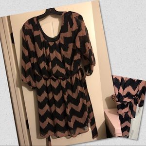 Lily Rose short dress XL black tan chevron